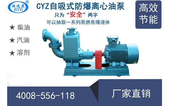 防爆溶膠輸送泵CYZ自吸式離心油泵型號(hào)參數(shù)表